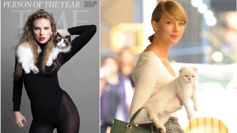 Taylor Swift’s Ragdoll Cat Benjamin Button Steals the Spotlight in Time’s 2023 Person of the Year Photoshoot.